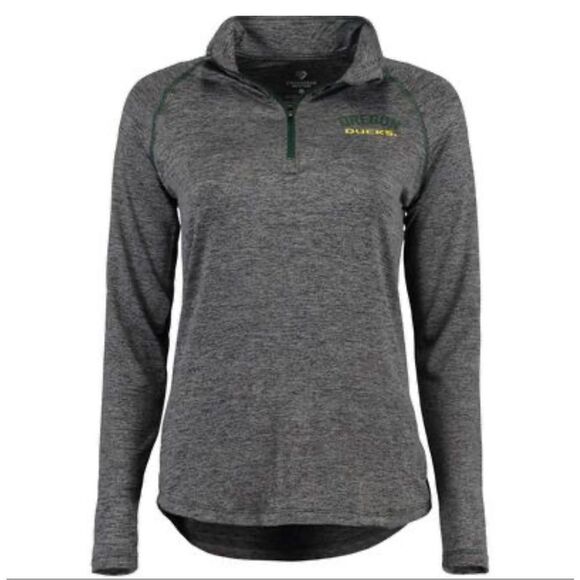 Oregon Ducks Women’s Quarter Zip Pullover in Gray w/ Thumb Holes Size Small - Picture 1 of 9